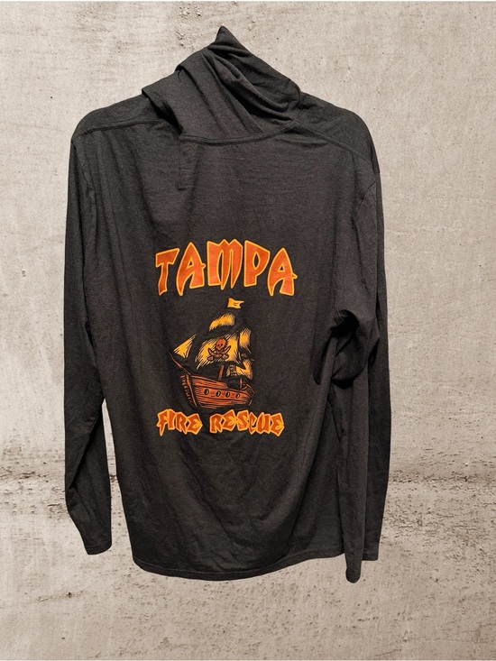 District Other - District Black Long-Sleeve Hooded Tee with Orange Badge